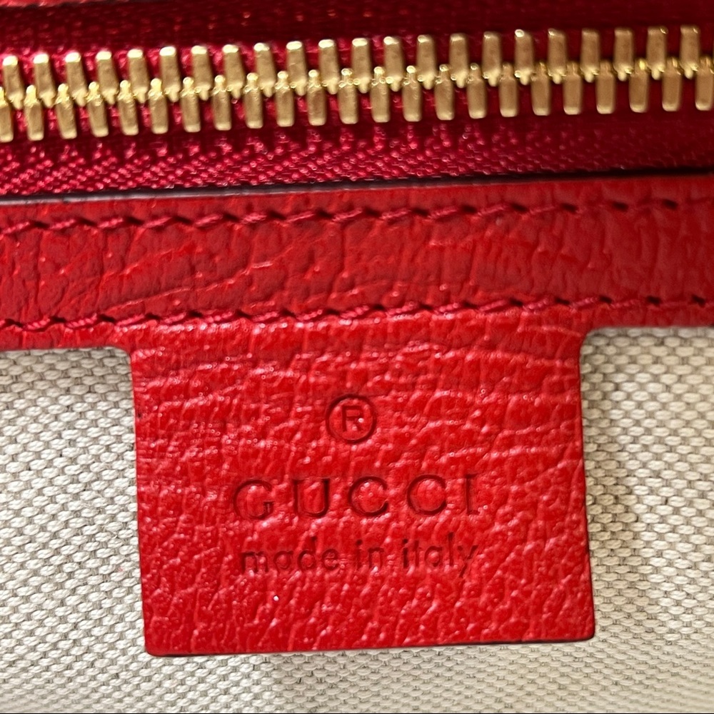 Gucci 630355 Red Apple Chinese Valentine’s Day North South Tote Bag Purse RARE - Picture 10 of 15